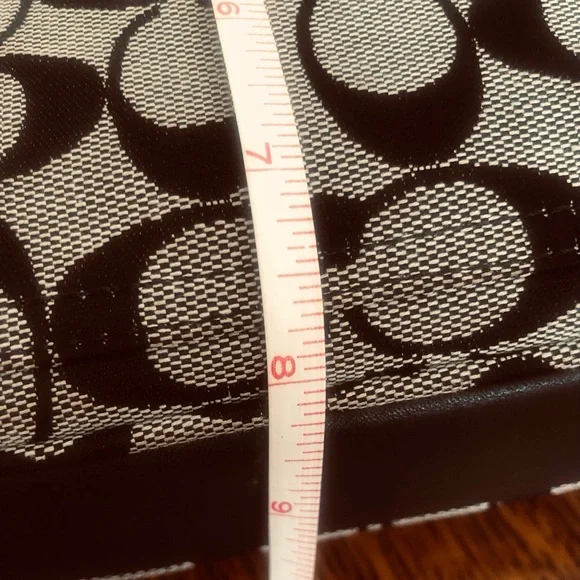 Vintage 00s Coach 6070 Signature Hobo Shoulder Bag black & Gray CC Pattern - Picture 7 of 9